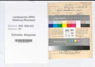 Entnazifizierung Margarete Schroeter, geb. 06.04.1904 (Lehrerin)