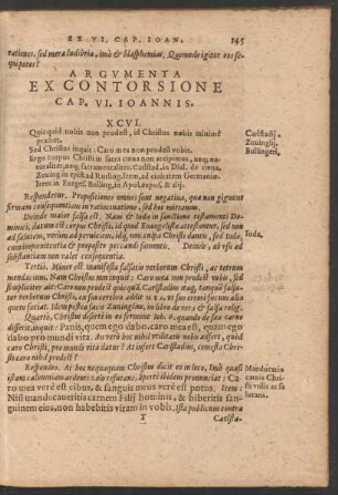 Argumenta Ex Contorsione Cap. VI. Ioannis.