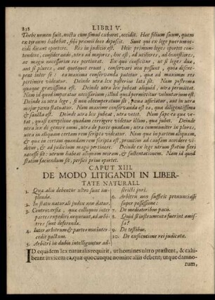 Caput XIII. De Modo Litigandi In Libertate Naturali.
