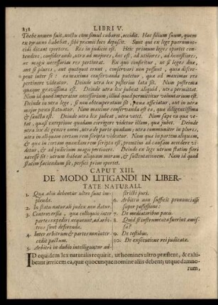 Caput XIII. De Modo Litigandi In Libertate Naturali.