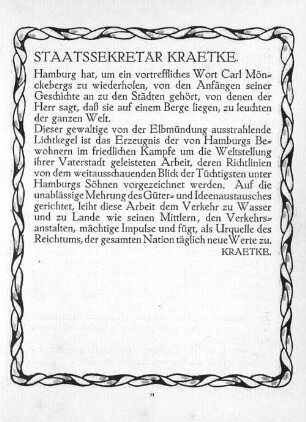 Staatssekretär Kraetke.