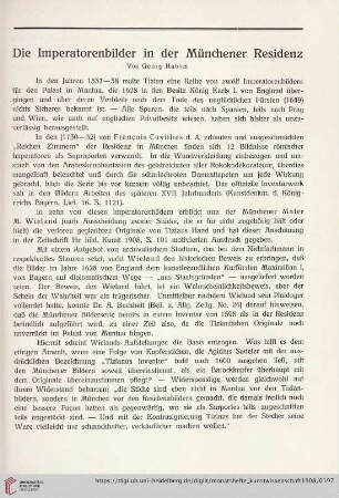 1: Die Imperatorenbilder in der Münchener Residenz