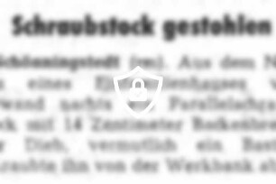 Schraubstock gestohlen