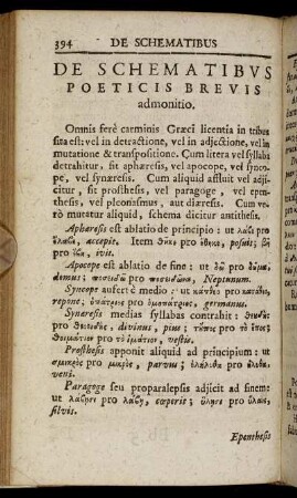 De Schematibus Poeticis Brevis admonitio.