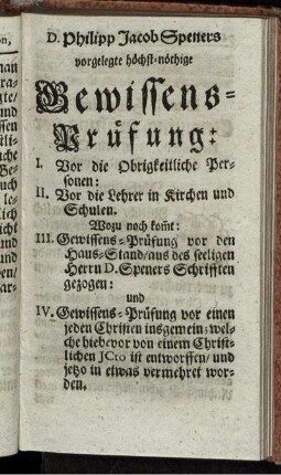 Gewissens-Prüfung.