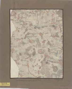 Plan der Gegend südöstlich von Leipzig, 1:5 000, Handzeichnung, um 1830 : [Plan der Gegend südöstlich von Leipzig] / v. Ploetz. - [Ca. 1:5 000]. - [S.l.] , [um 1830]. - 1 Kt. : Handzeichnung ; 25 x 33 cm