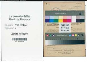 Entnazifizierung Wilhelm Zarott , geb. 11.03.1886 (Landgastwirt)