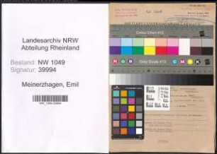 Entnazifizierung Emil Meinerzhagen , geb. 22.05.1905 (Techniker)