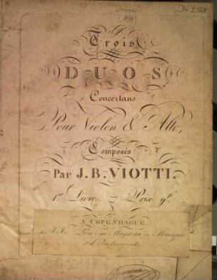Trois duos concertans pour violon & alto : 1. livre