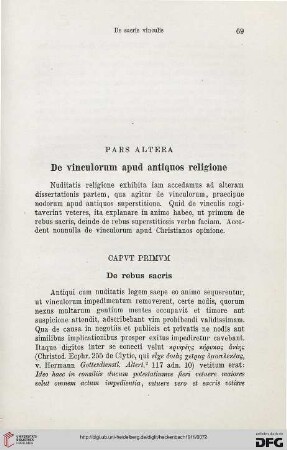 Caput primum: De rebus sacris