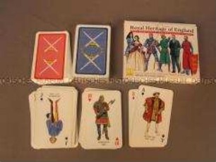 Packung mit zwei Kartenspielen mit Darstellungen der englischen Herrscher