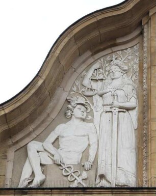 Justitia und Merkur