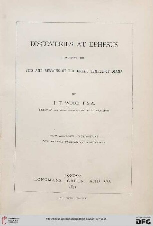 Discoveries at Ephesus : including the site and remains of the Great Temple of Diana