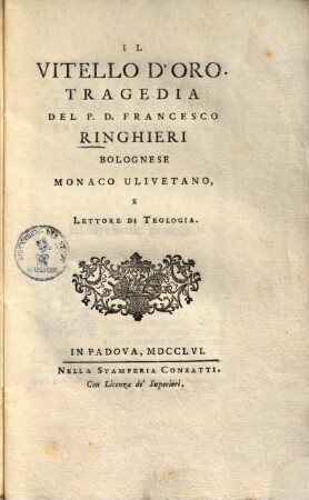 Il Vitello d'oro : Tragedia