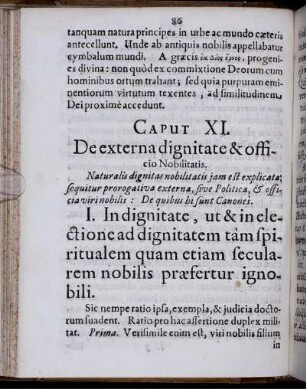 Caput XI. De externa dignitate & officio Nobilitatis