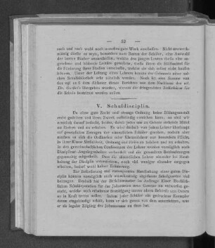 V. Schuldisciplin.
