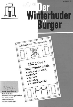 Heft I / Februar 1992 : Zeitschrift des Winterhuder Bürgervereins