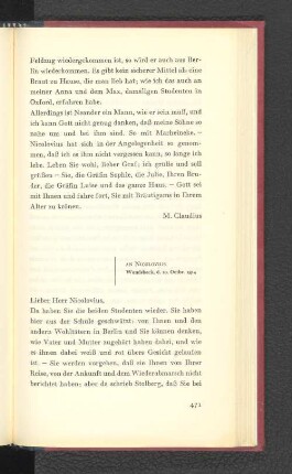 An Nicolovius Wandsbeck, den 10. Oktober 1814