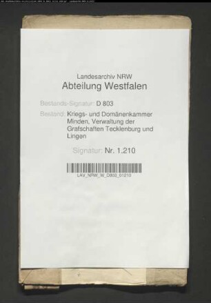 Das Landeskapital des v. Bruchhausen vom 20.5.1692