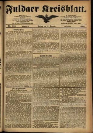 Ausgabe vom Freitag, den 11. Dezember 1908.
