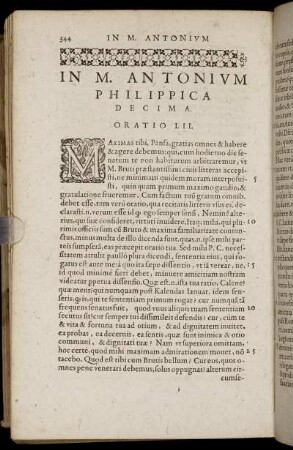 In M. Antonium Philippica Decima. Oratio LII.
