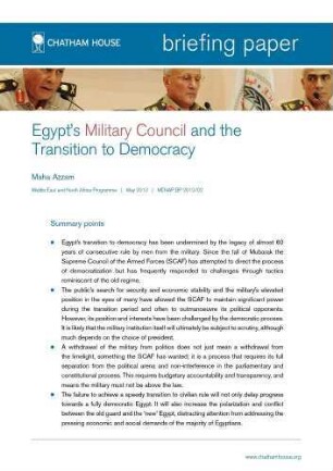 Egypt's military council and the transition to democracy