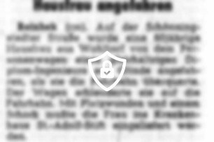 Hausfrau angefahren