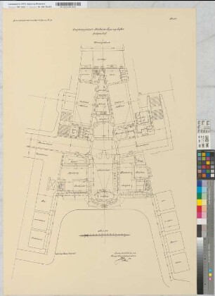 Empfangsgebäude auf dem Bahnhofe Mülheim-Eppinghofen, Blatt 3: Grundriß Erdgeschoß [2 Exemplare], M. 1:100