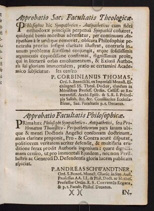 5r, Approbatio Facultatis Philosophicae