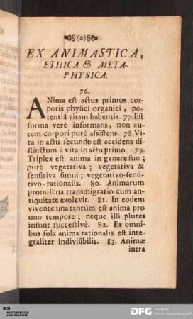 Ex Animastica, Ethica & Metaphysica.