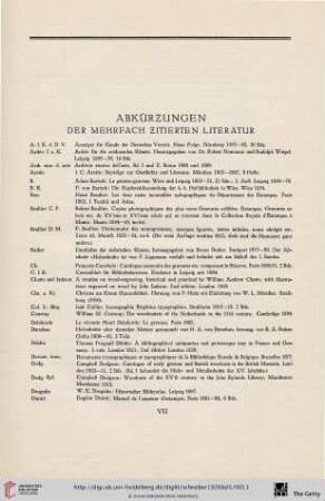 Abkürzungen der mehrfach zitierten Literatur