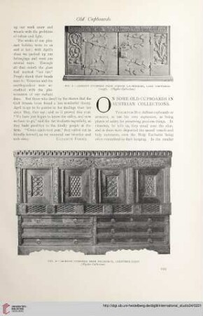 34.1908 = Nr. 135: On some old cupboards in Austrian collections