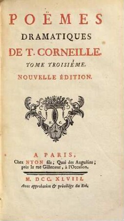 Pöemes Dramatiques De T. Corneille, 3