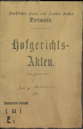 Ebbinghaus, Christoph zu Oerlinghausen gegen Anton Henrich Meier zu Menkhausen - Schuldforderung