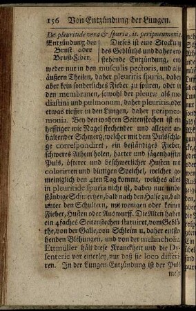 De pleuritide vera & spuria, it peripneumonia. Von Entzündung der Brust oder Brust-Fiber.
