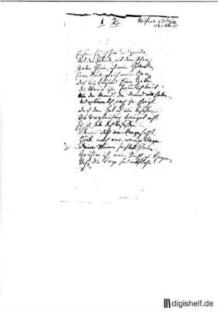 1: Brief von Sophie Becker an Johann Wilhelm Ludwig Gleim