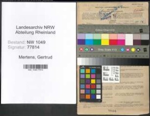 Entnazifizierung Gertrud Mertens , geb. 16.08.1898 (Musiklehrerin)