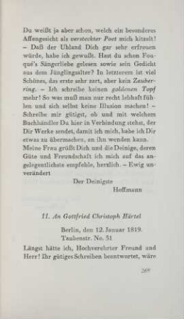 11. An Gottfried Christoph Härtel. Berlin, den 12. Januar 1819