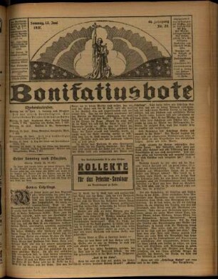 Erste Ausgabe vom Sonntag, den 12. Juni 1927.