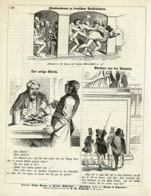 "Illustrationen zu deutschen Volksliedern" "Der artige Wirth" "Berliner vor der Bavaria"