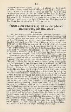 Erwerbslosenunterstützung bei vorübergehender Erwerbsunfähigkeit (Krankheit).