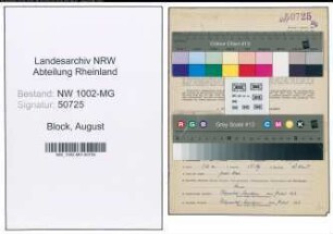 Entnazifizierung August Block , geb. 06.06.1904 (Buchhalter)