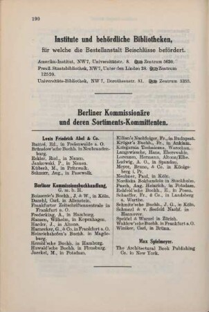 Institute und behördliche Bibliotheken