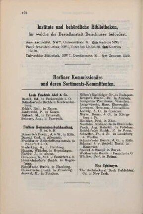 Institute und behördliche Bibliotheken