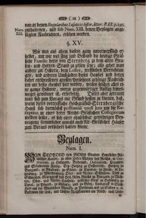 Beylagen. Num. I. - Num. XIII.