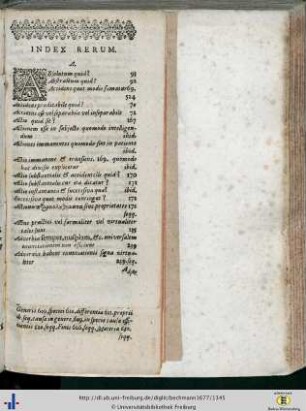 Index Rerum.