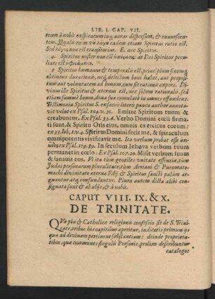 Caput VIII. IX. & X. De Trinitate.