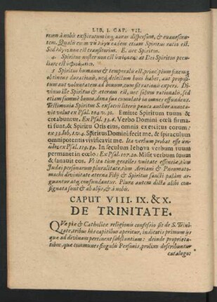 Caput VIII. IX. & X. De Trinitate.