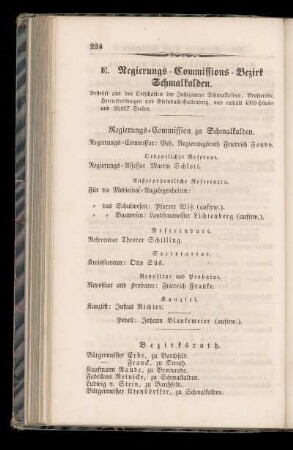 E. Regierungs=Commissions=Bezirk Schmalkalden.