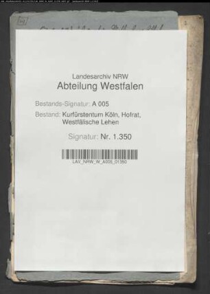 Josef August Graf von Plettenberg-Lenhausen bittet um Belehnung mit der Herrlichkeit Mellrich